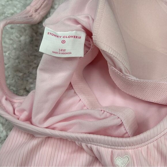 Stoney Clover X Target Pink Ribbed Henley One Piece Swimsuit - Picture 5 of 8